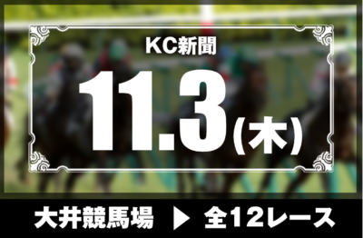 11/3(木)大井競馬『KC新聞』全12レース